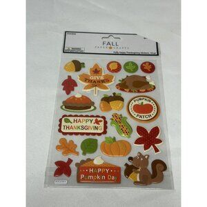 FALL PAPER CRAFTS STICKERS puffy happy thanksgiving 19 count